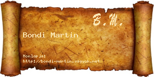 Bondi Martin névjegykártya
