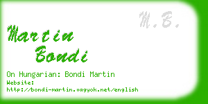 martin bondi business card